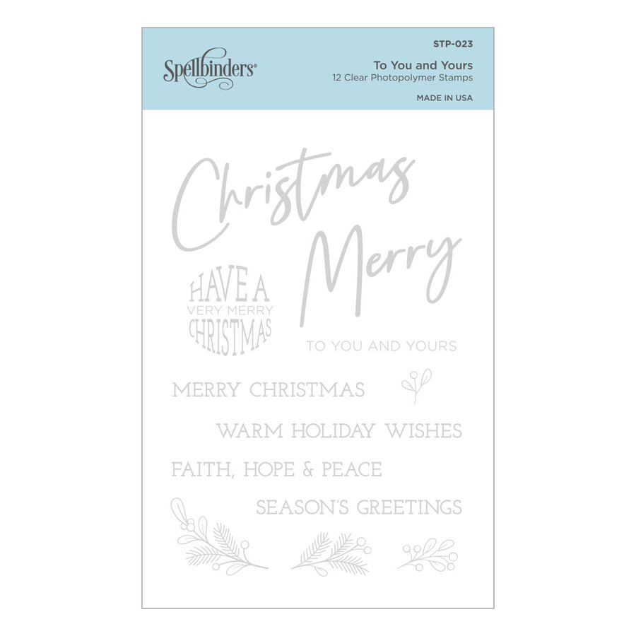 Spellbinders - To You and Yours Clear Stamp Set from Sparkling Christmas Collection