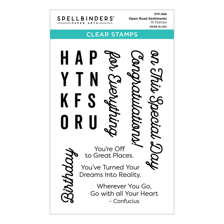 Spellbinders - Open Road Sentiment Stamp Set