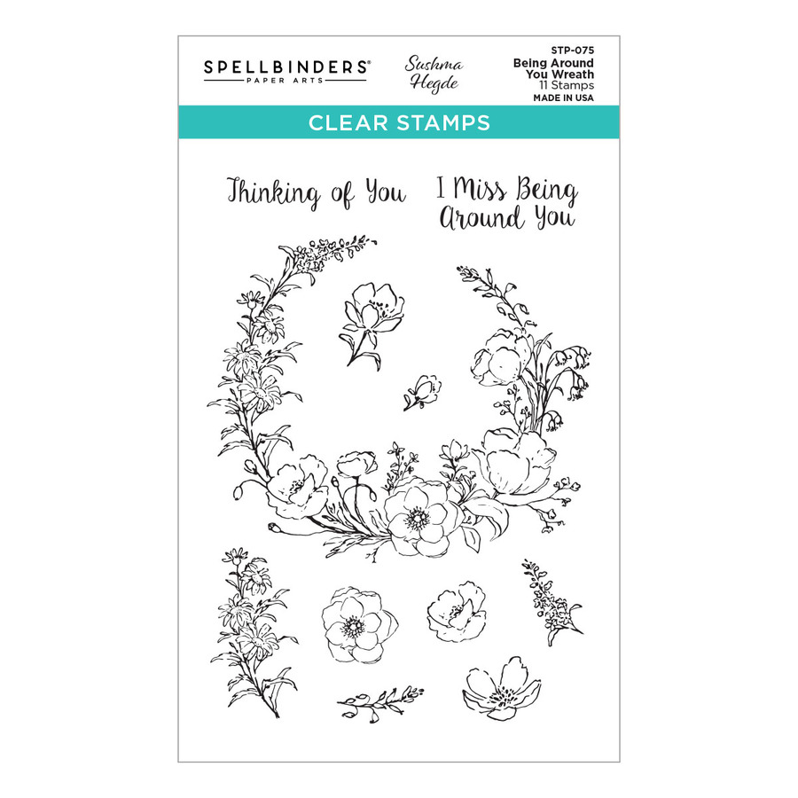 Spellbinders - Being Around You Wreath Clear Stamp Set from the Into the Wilderness Collection by Sushma Hegde