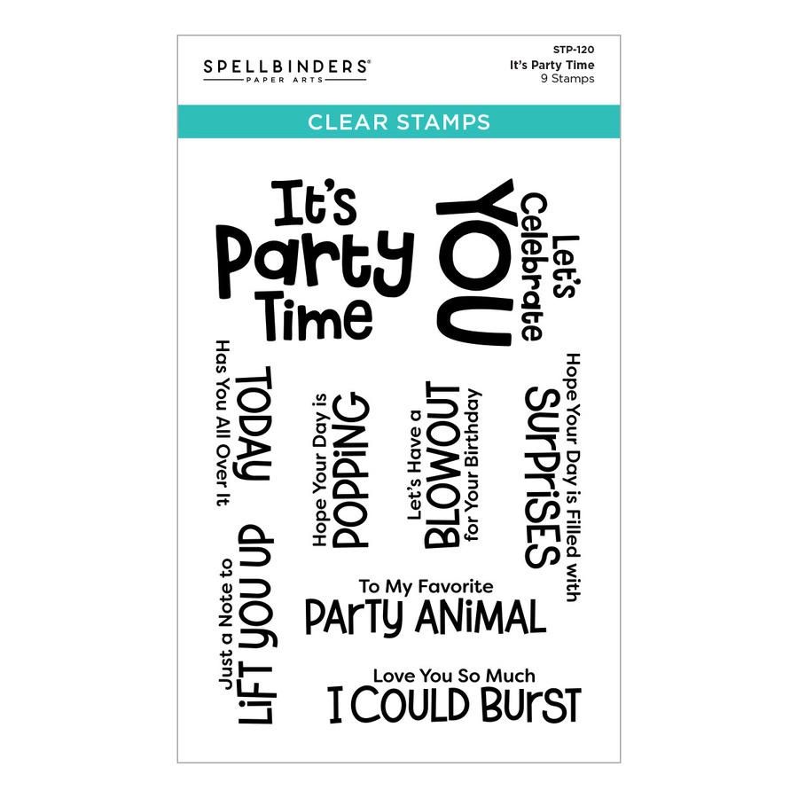 Spellbinders - It's Party Time Clear Stamp Set from the Birthday Celebrations Collection