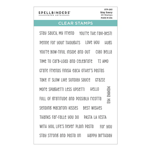**NEW* - Spellbinders - Stay Saucy Clear Stamp Set from the Buon Appetito Collection