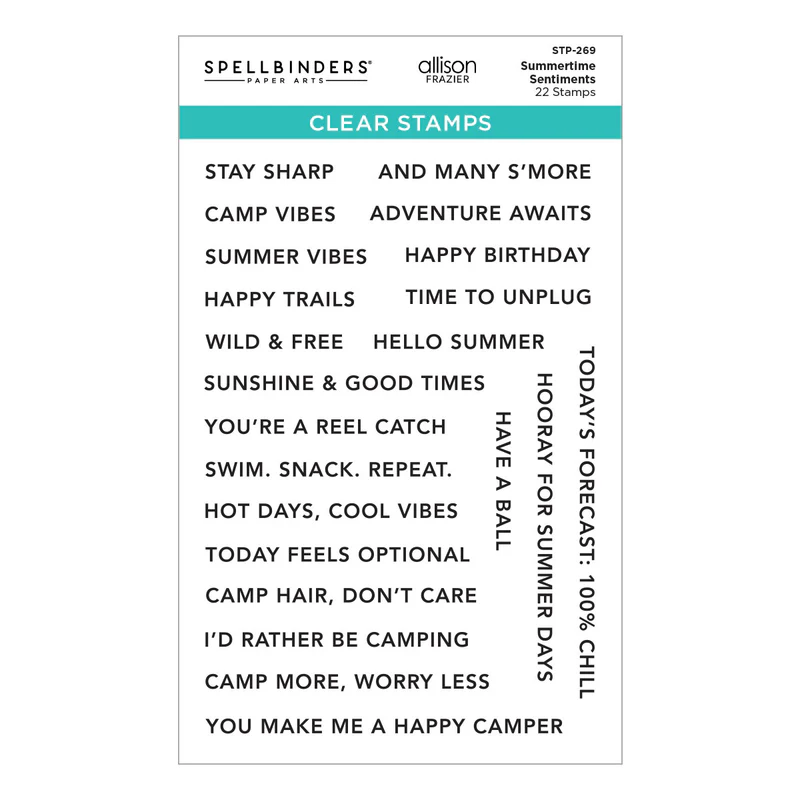 **NEW* - Spellbinders - Summertime Sentiments Clear Stamp Set by Allison Frazier