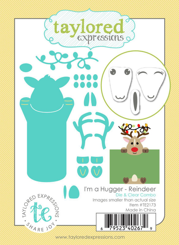Taylored Expression - I'm a Hugger - Reindeer Die & Clear Stamp Combo