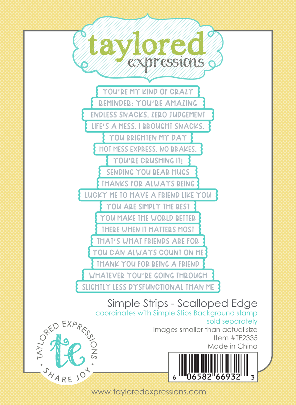 Taylored Expression - Simple Strips Die - Scalloped Edge