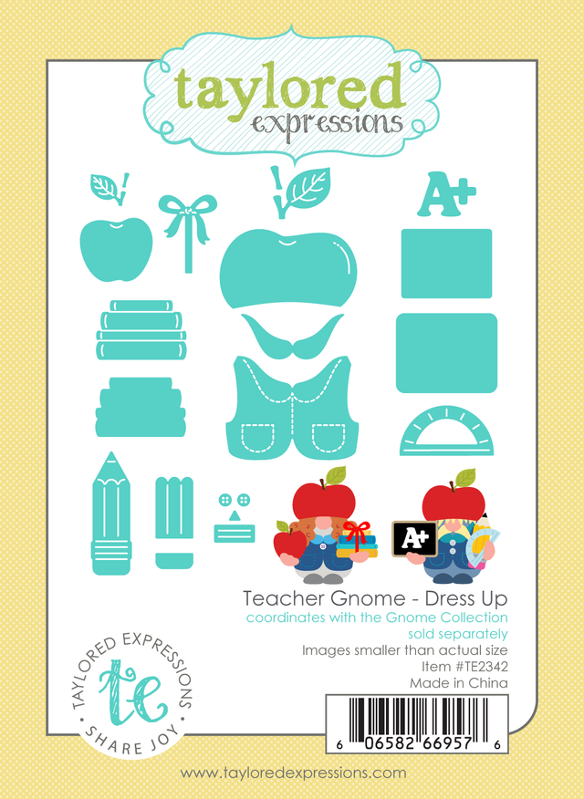 Taylored Expression - Teacher Gnome - Dress Up Die Set