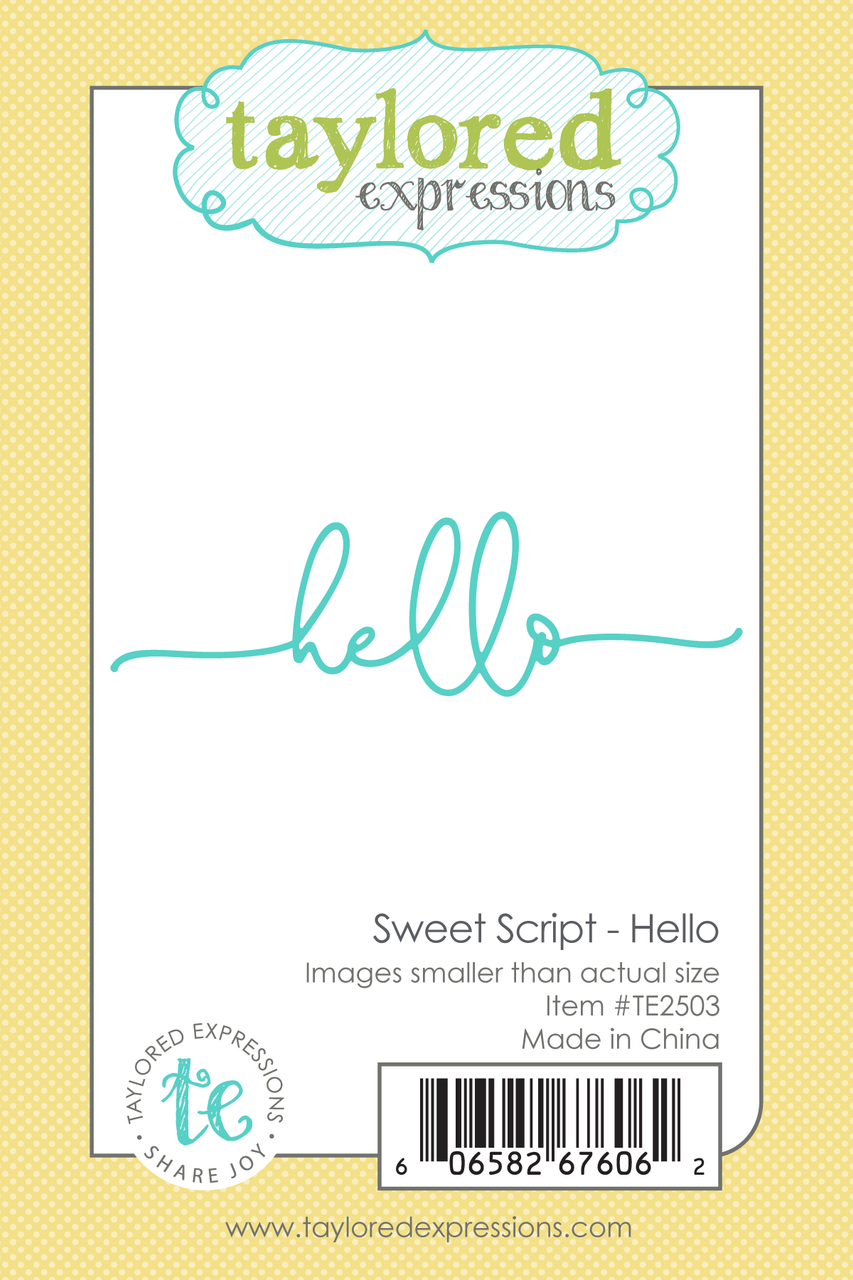 Taylored Expression - Sweet Script Die Set - Hello