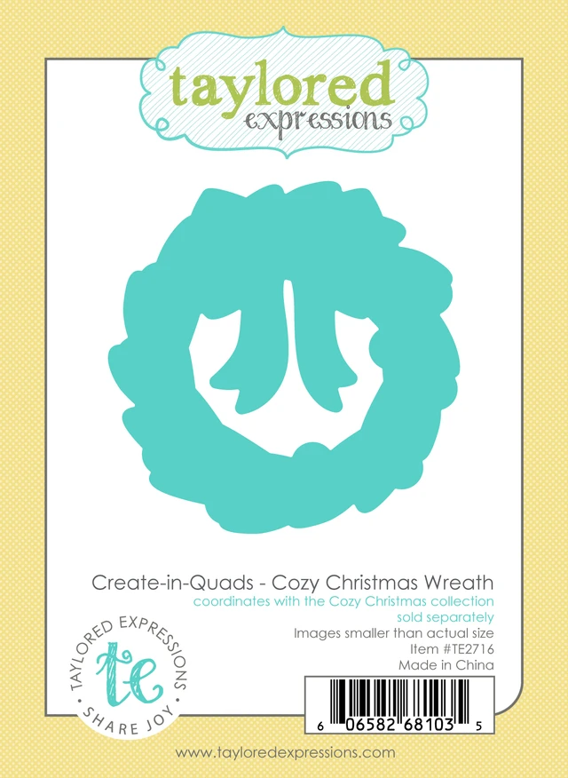 **NEW* - Taylored Expression - Create-in-Quads - Cozy Christmas Wreath Die