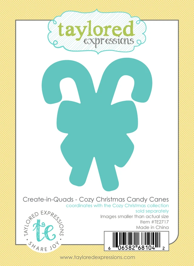 **NEW* - Taylored Expression - Create-in-Quads - Cozy Christmas Candy Canes Die