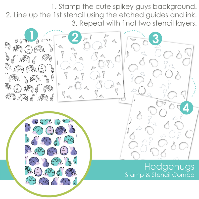 Taylored Expression - Hedgehugs Stamp & Stencil Combo