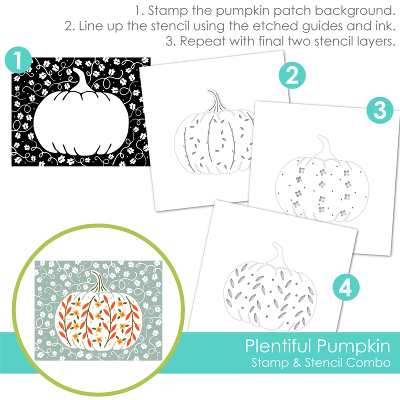 Taylored Expression - Plentiful Pumpkin Stamp & Stencil Combo (sb1)
