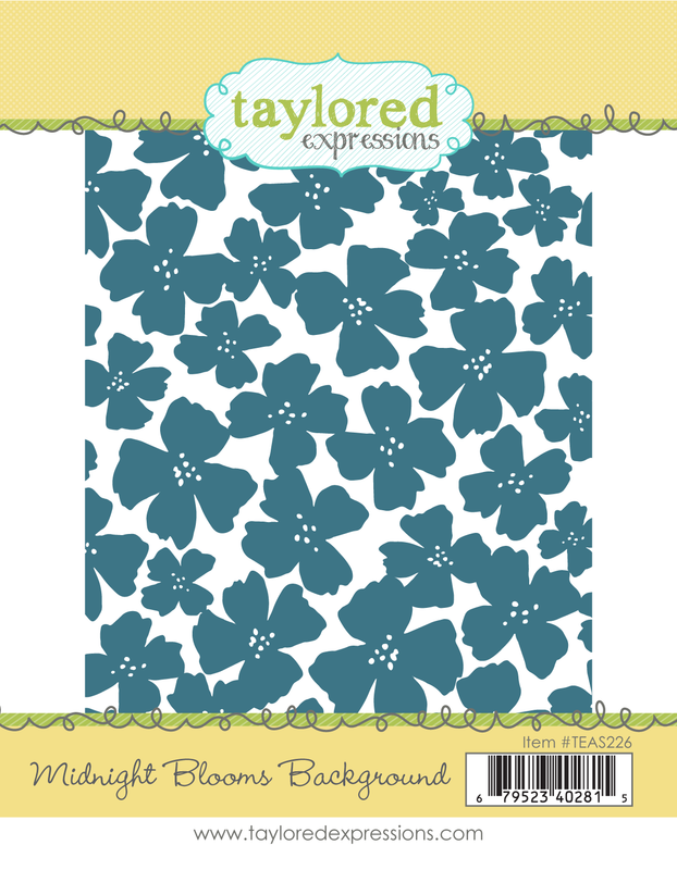 Taylored Expression - Midnight Blooms Background Stamp