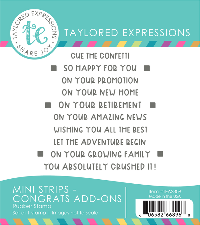Taylored Expression - Mini Strips Stamp - Congrats Add-ons