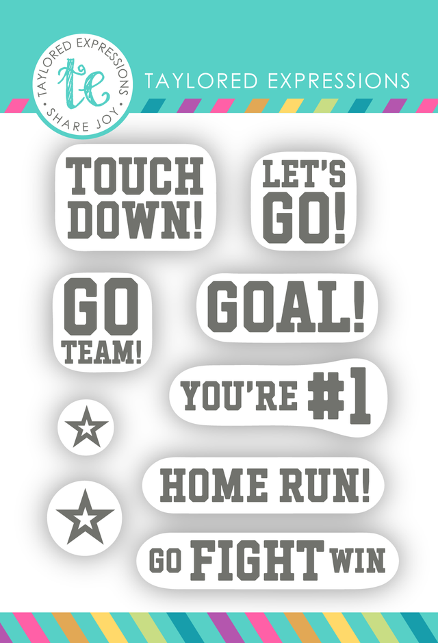 *NEW* - Taylored Expression - Perfect Pennant Clear Stamp Set - Team Spirit