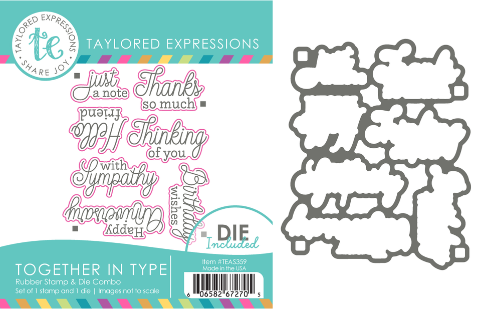 Taylored Expression - Together in Type Stamp & Die Combo