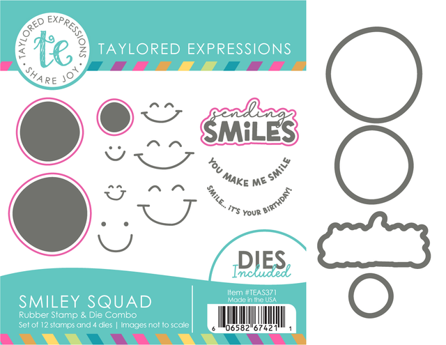 **NEW* - Taylored Expression - Smiley Squad Stamp & Die Combo
