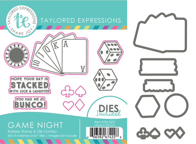 **NEW* - Taylored Expression - Game Night Stamp & Die Combo