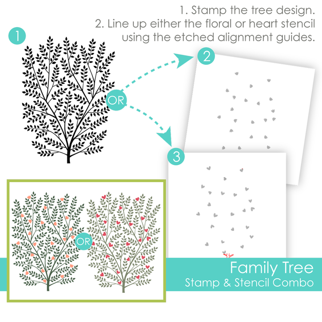 **NEW* - Taylored Expression - Family Tree Stamp & Stencil Combo