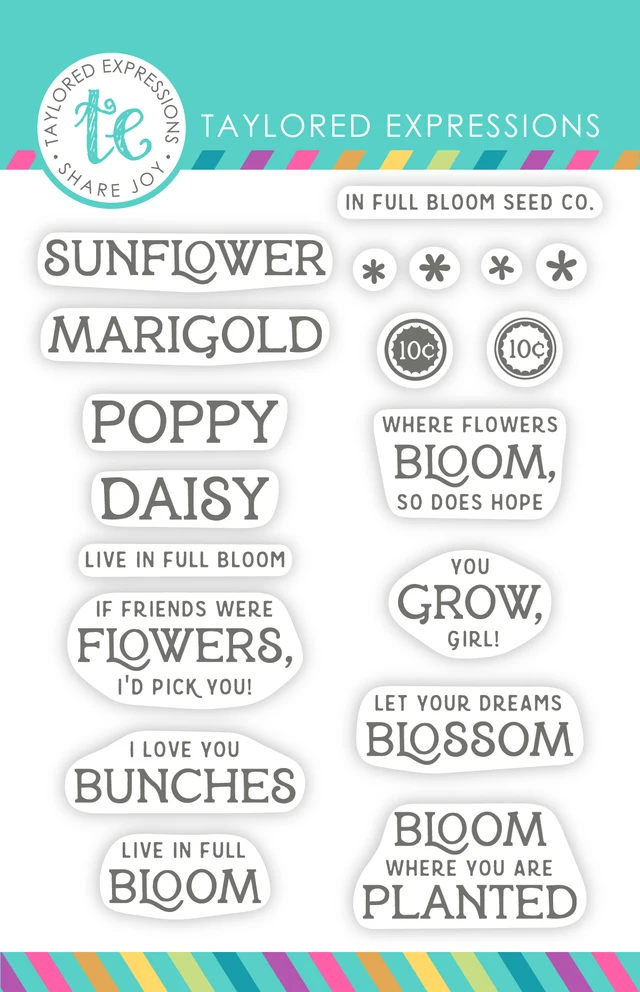 *NEW* - Taylored Expression - Seeds & Such - Flowers Clear Stamp Set