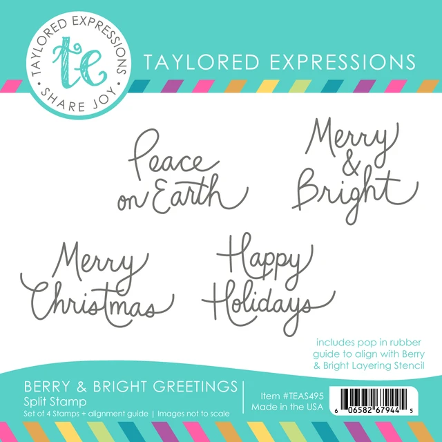 **NEW* - Taylored Expression - Berry & Bright Greetings Split Stamp