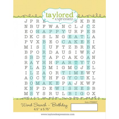 Taylored Expressions- Word Search - Birthday Background