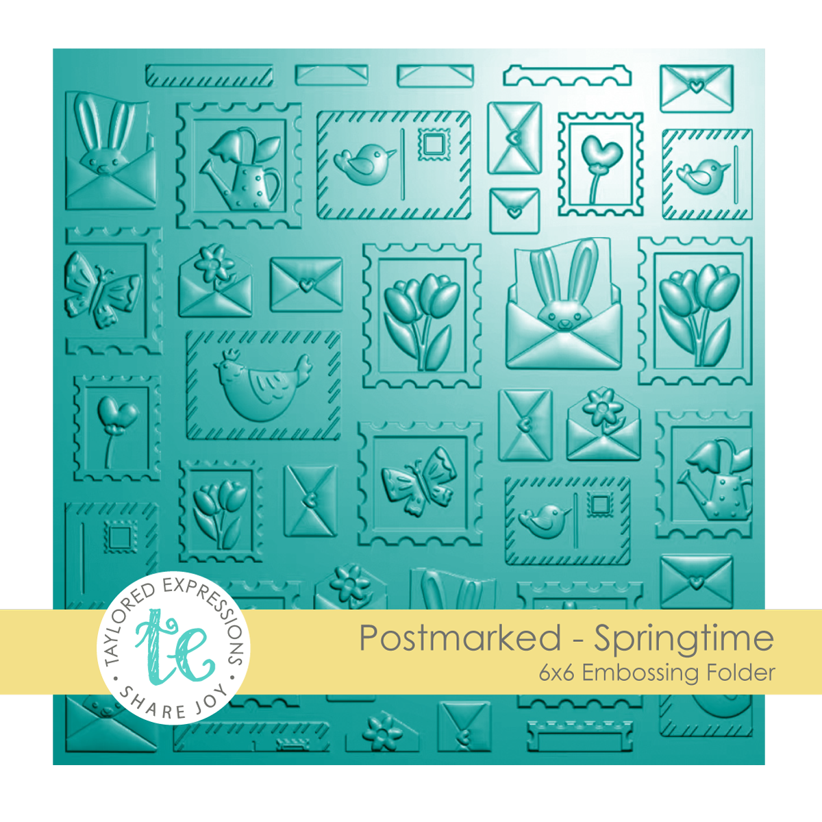 **NEW* - Taylored Expression - 3D Embossing Folder - Postmarked - Springtime