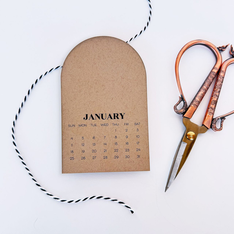 Taylored Expression - 2026 Arched Desk Calendar - Toffee