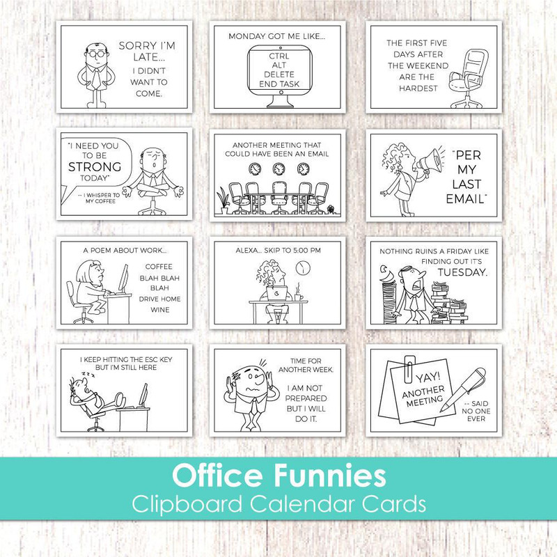Taylored Expression - Clipboard Calendar Cards - Office Funnies