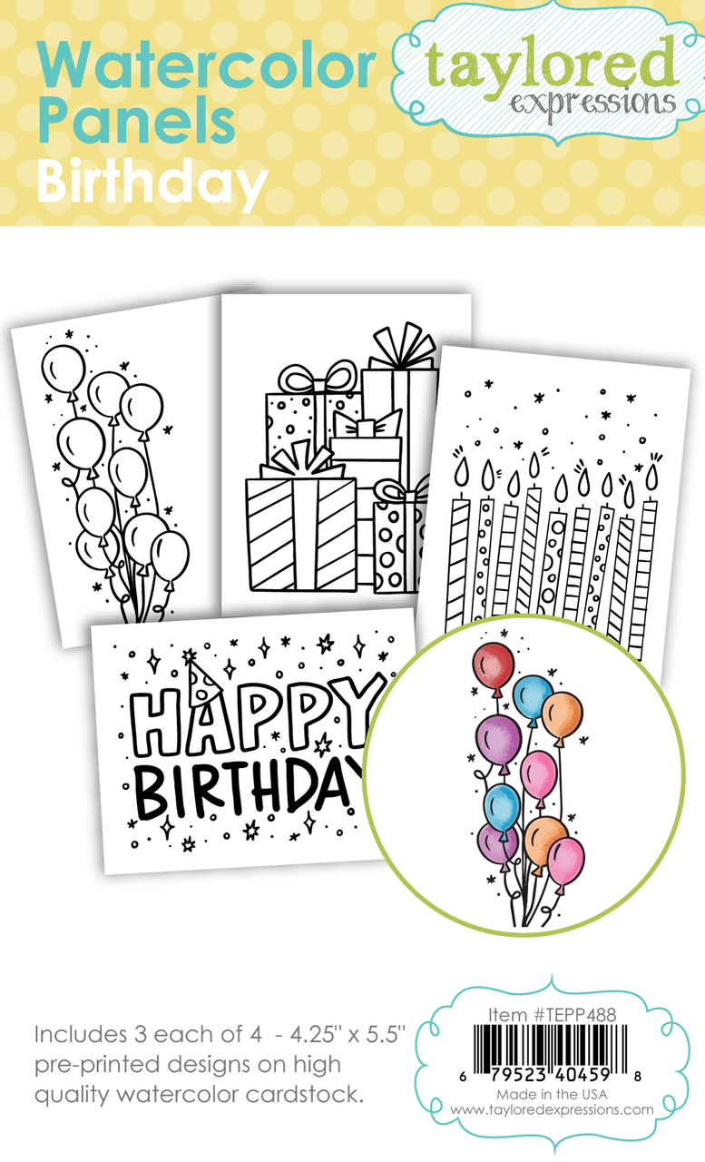 **NEW* - Taylored Expression - Watercolor Panels - Birthday