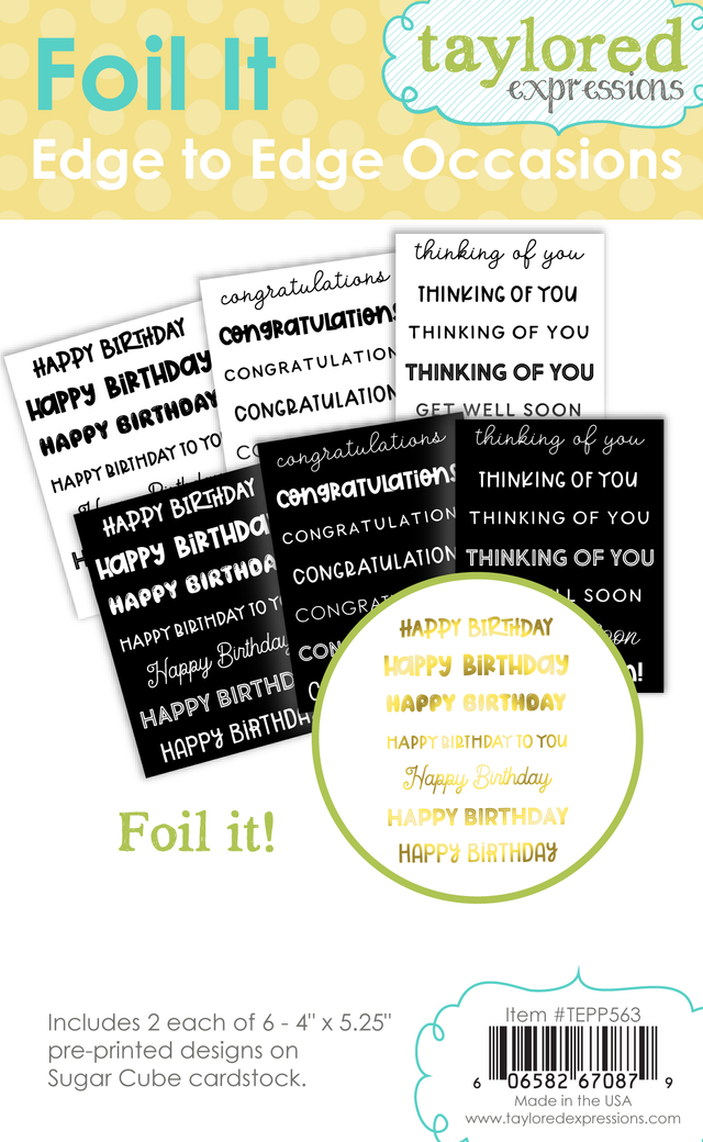 **NEW* - Taylored Expression - Foil It - Edge to Edge Occasions
