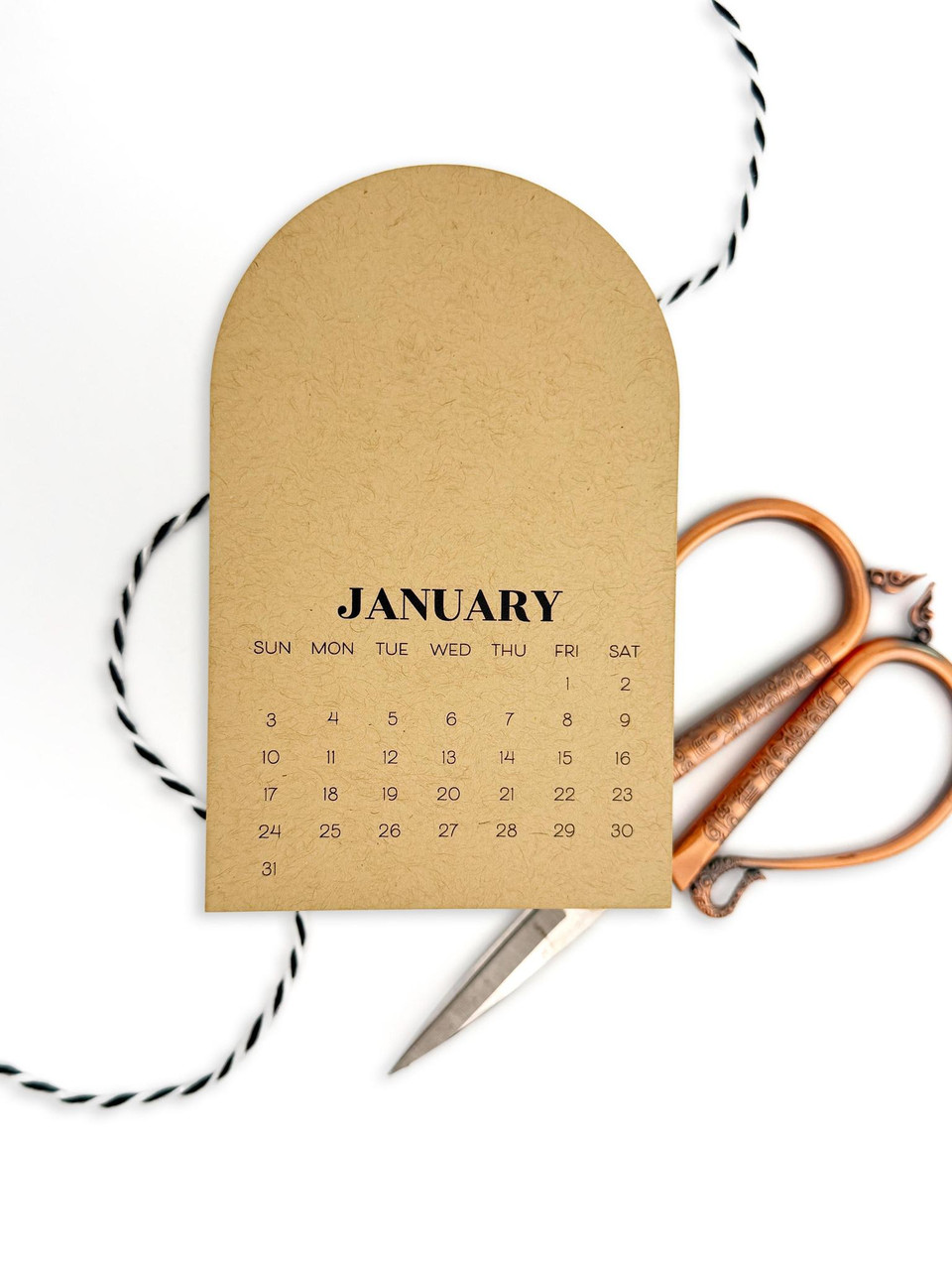 Taylored Expression - 2027 Arched Desk Calendar - Toffee