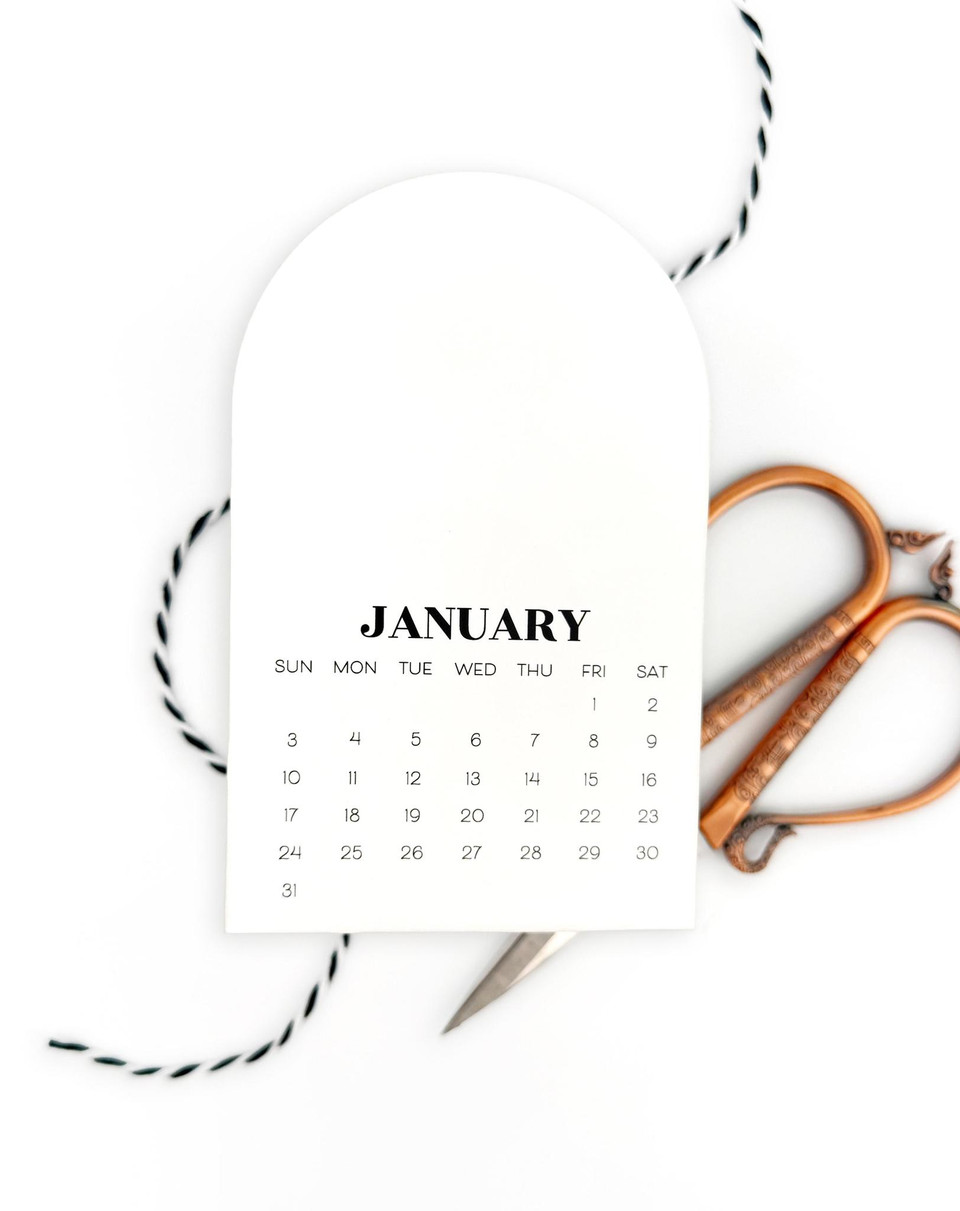 Taylored Expression - 2027 Arched Desk Calendar - Sugar Cube