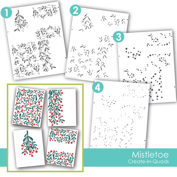 Taylored Expression - Create-in-Quads - Mistletoe Layering Stencil