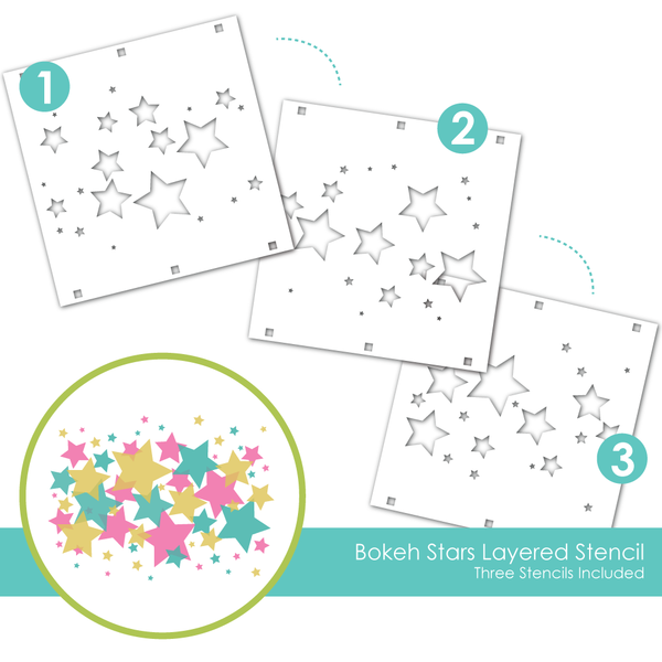 Taylored Expression - Bokeh Stars Layering Stencil