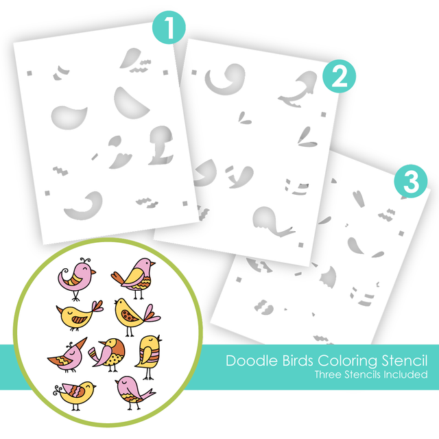 **NEW* - Taylored Expression - Doodle Birds Coloring Stencil