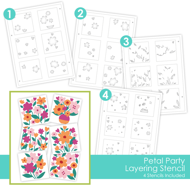 **NEW* - Taylored Expression - Petal Party Layering Stencil