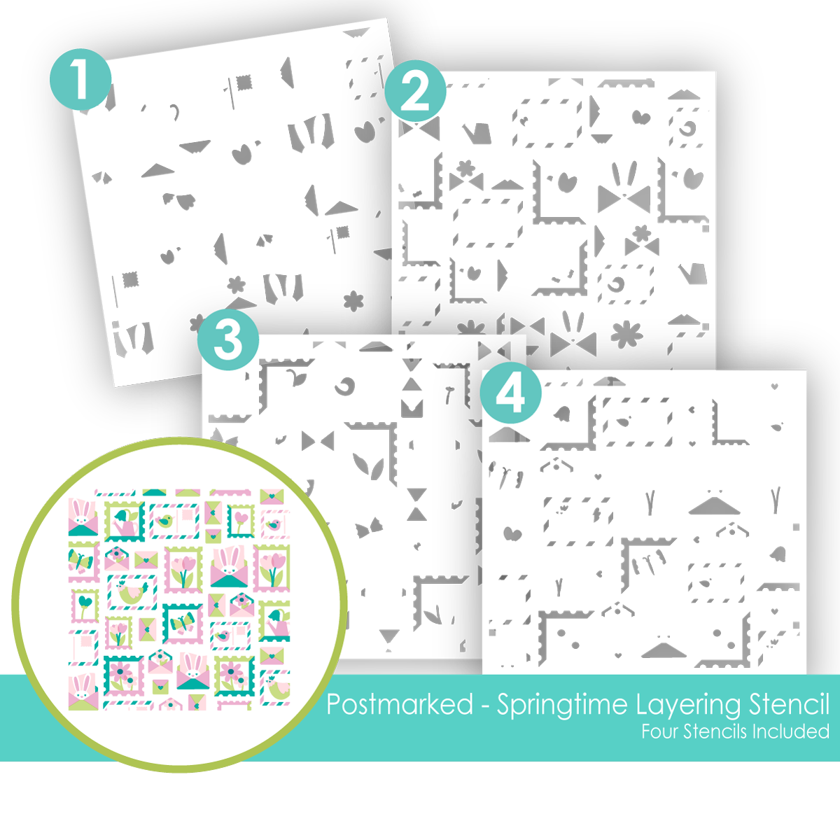 **NEW* - Taylored Expression - Postmarked - Springtime Layering Stencil