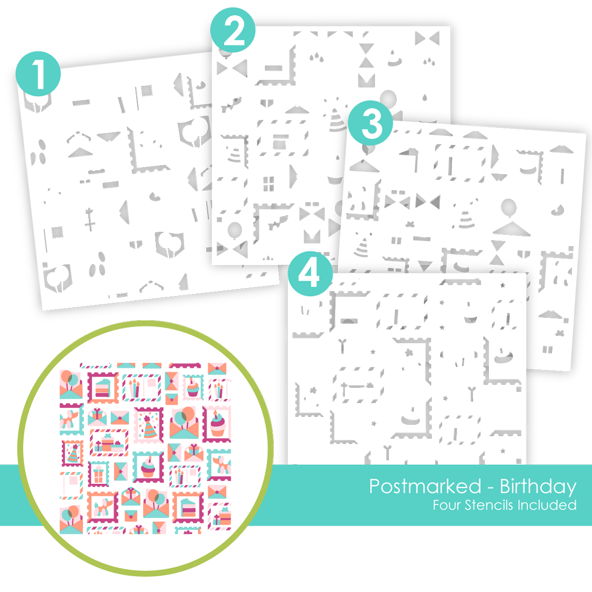 **NEW* - Taylored Expression - Postmarked - Birthday Layering Stencil