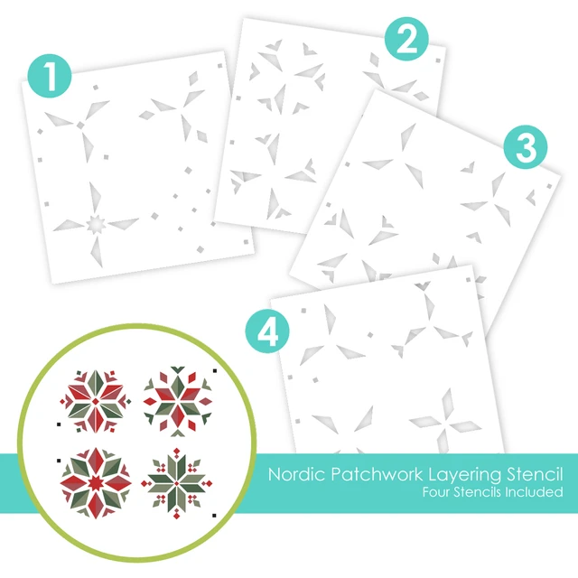 **NEW* - Taylored Expression - Nordic Patchwork Layering Stencil