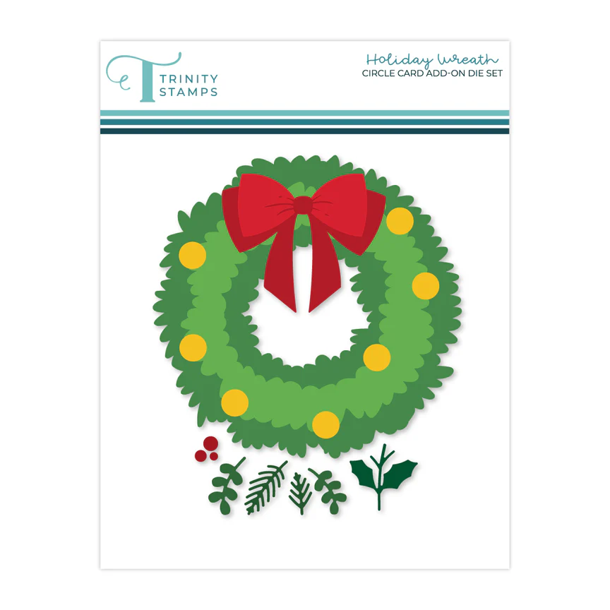 **NEW* - Trinity Stamps - Holiday Wreath Circle Card Add-on Die Set