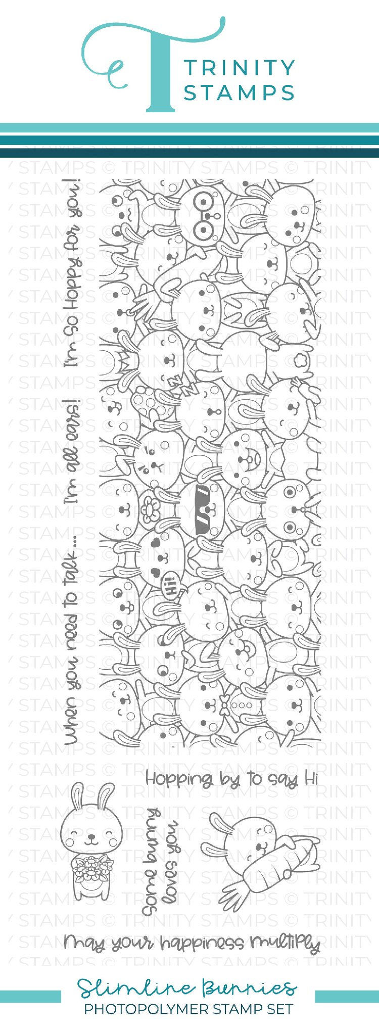 Trinity Stamps - Slimline Bunnies 4x11 Stamp Set