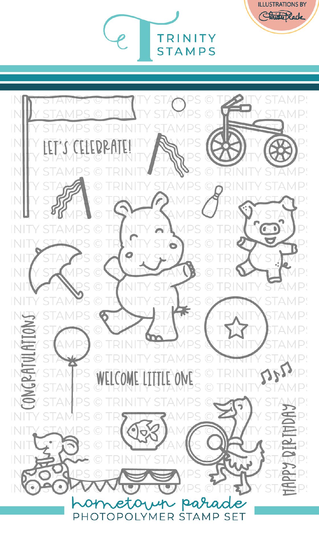 Trinity Stamps - Hometown Parade 4x6 Stamp Set
