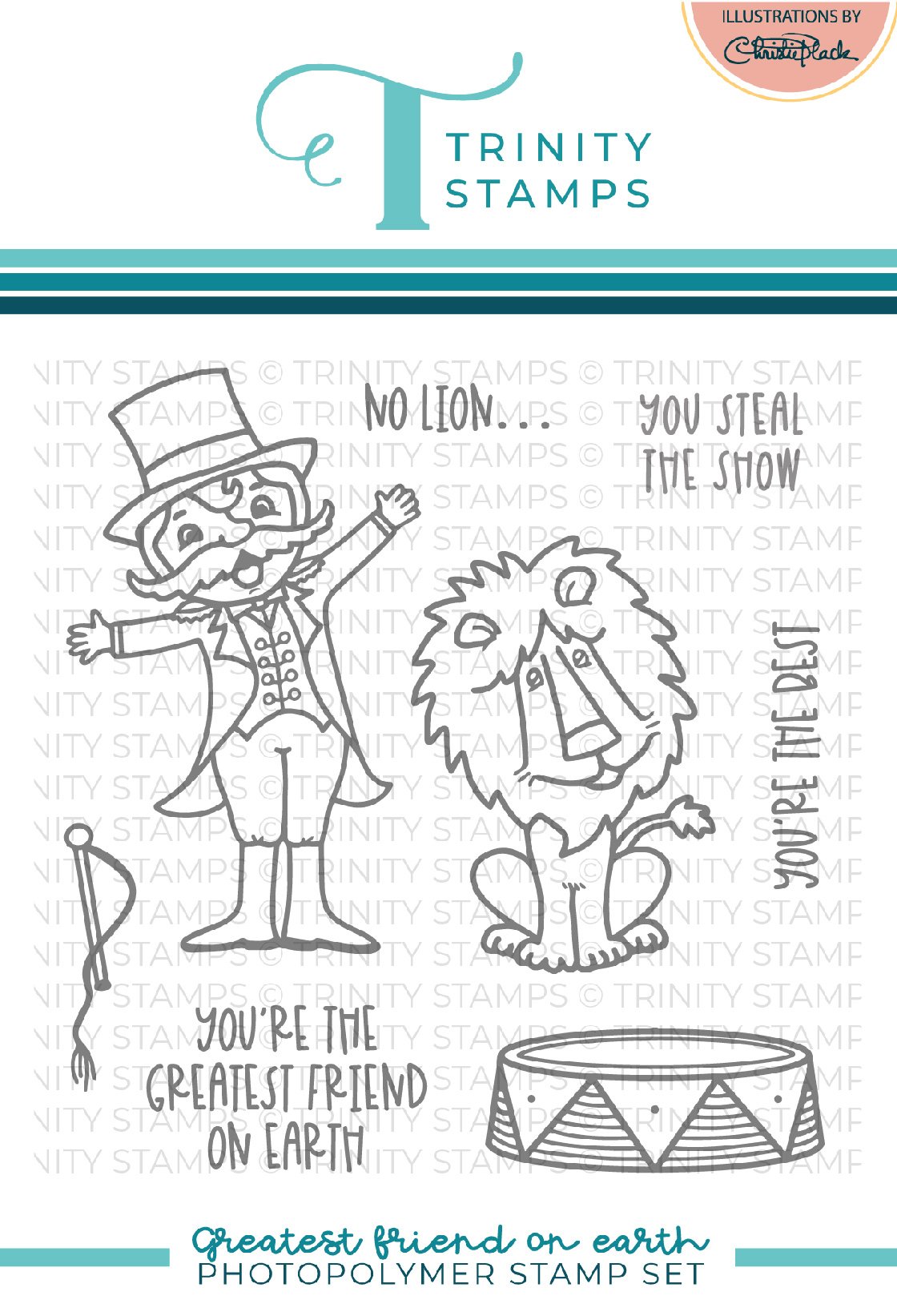 Trinity Stamps - Greatest Friend On Earth 4x4 Stamp Set