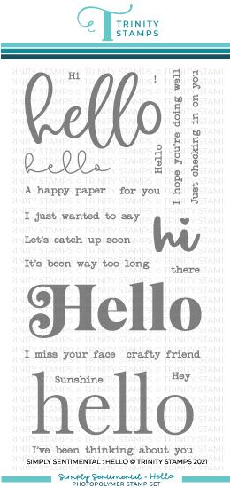 Trinity Stamps - Simply Sentimental - Hello 4x8 Stamp Set