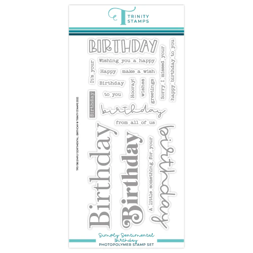*NEW* - Trinity Stamps - Simply Sentimental - Birthday 4x8 Stamp Set