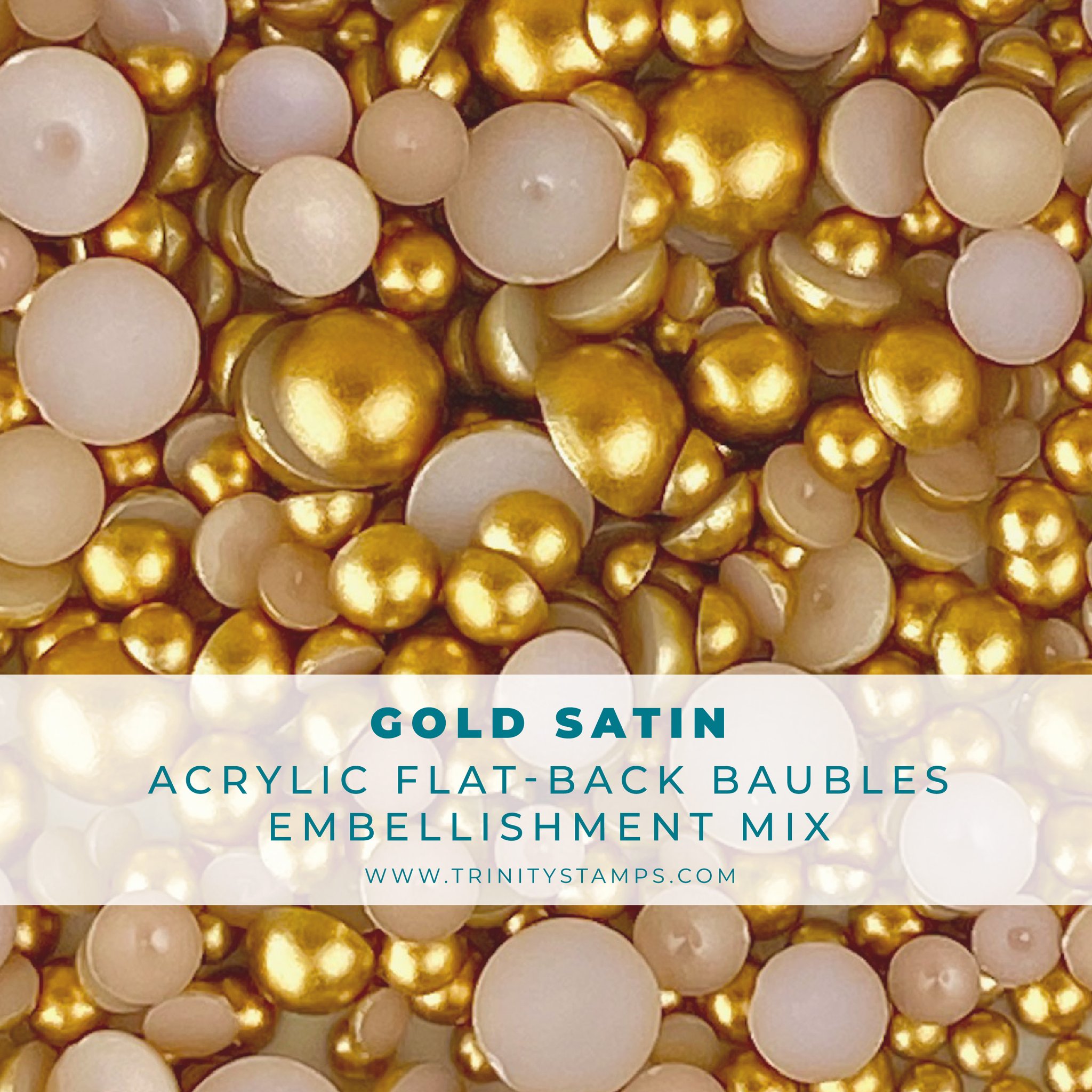 Trinity Stamps - Gold Satin Baubles Embellishment Mix