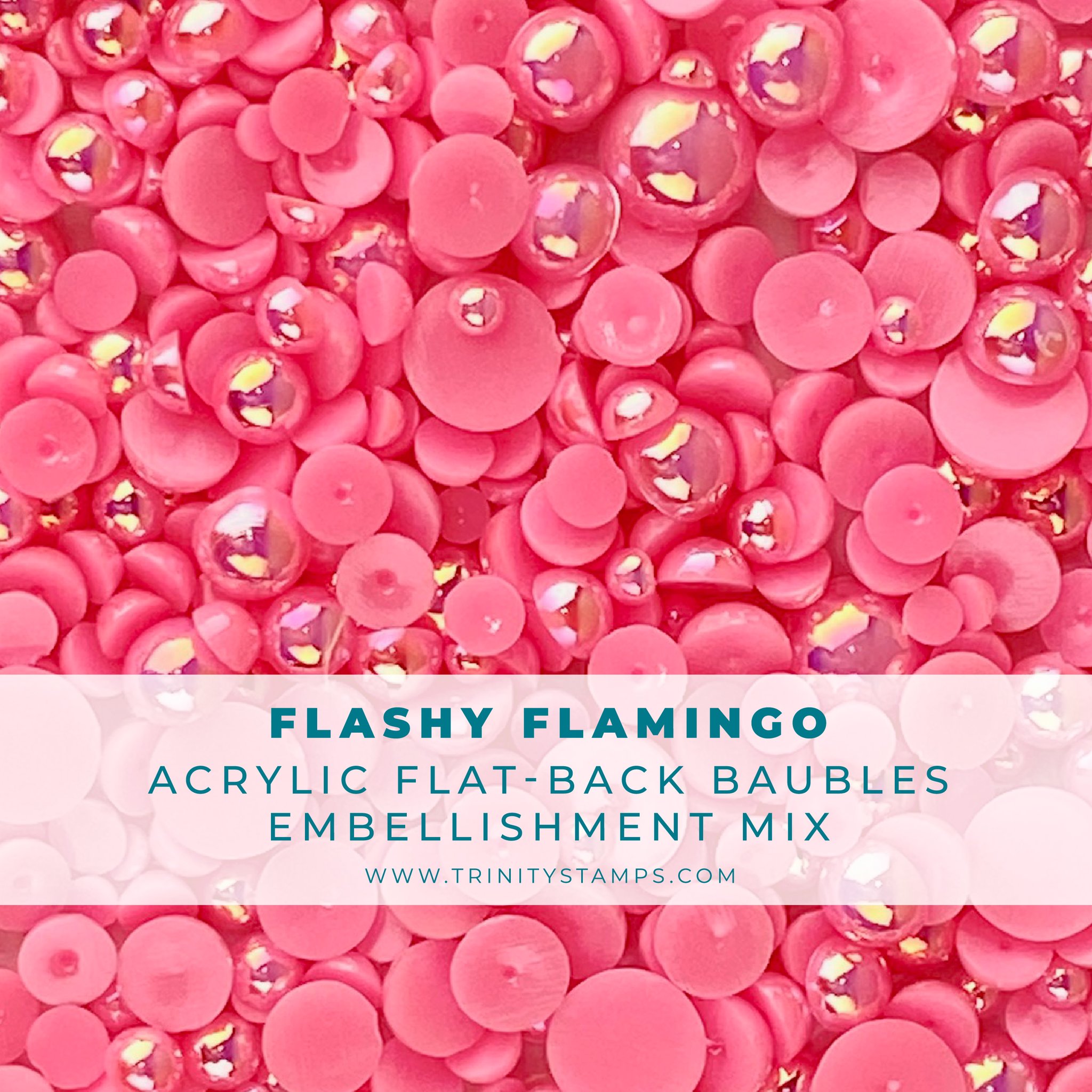 Trinity Stamps - Flashy Flamingo Baubles Embellishment Mix