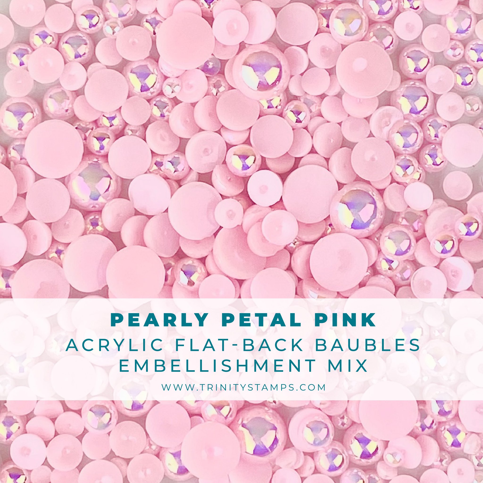 Trinity Stamps - Pearly Pink Baubles Embellishment Mix