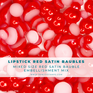 Trinity Stamps - Lipstick Red Satin Baubles Embellishment Mix