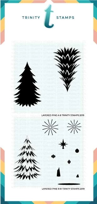 Trinity Stamps - Layered Pine Tree - 6x6 Laser Cut 2-Piece layering Stencil Set