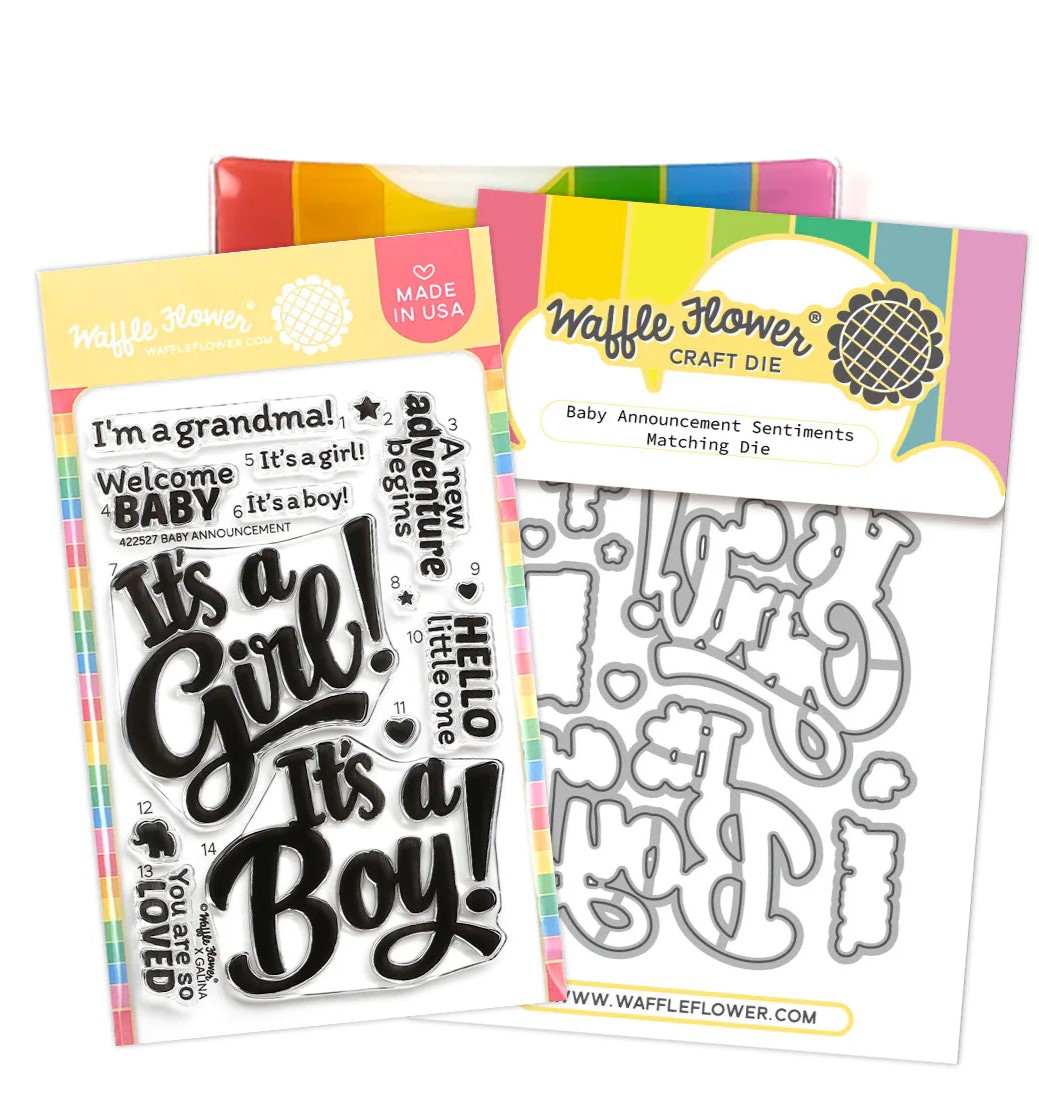 **NEW* - Waffle Flower - Baby Announcement Sentiments Combo